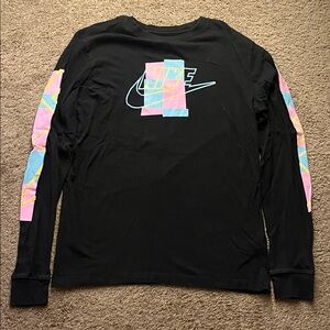 Nike Black Long Sleeve with Pink and Blue Accents